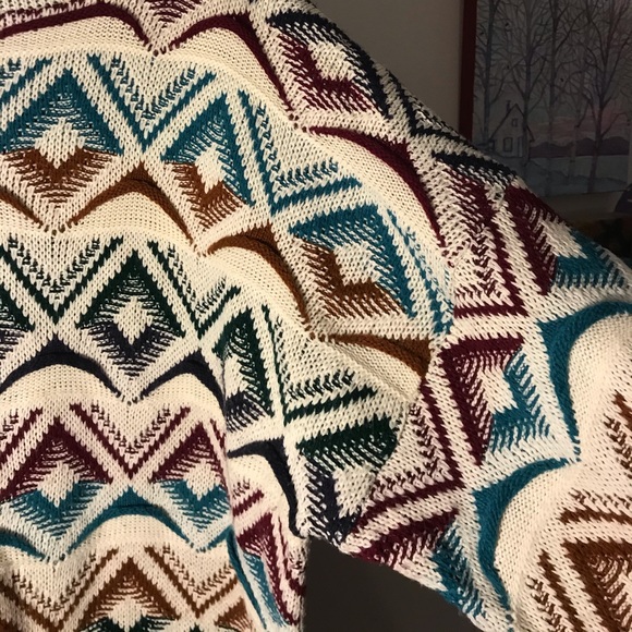 Colourful knitted crewneck sweater - Picture 2 of 4